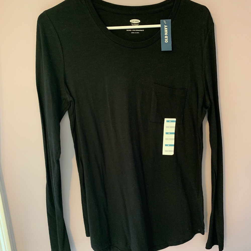 black long sleeve shirt.